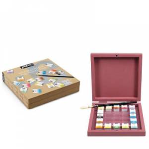 coffret bois Aquarelle Fine